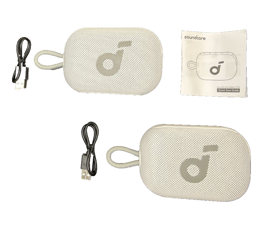 Soundcore Select 4 Go Bluetooth Speakers White (2-pack Bundle) by Anker