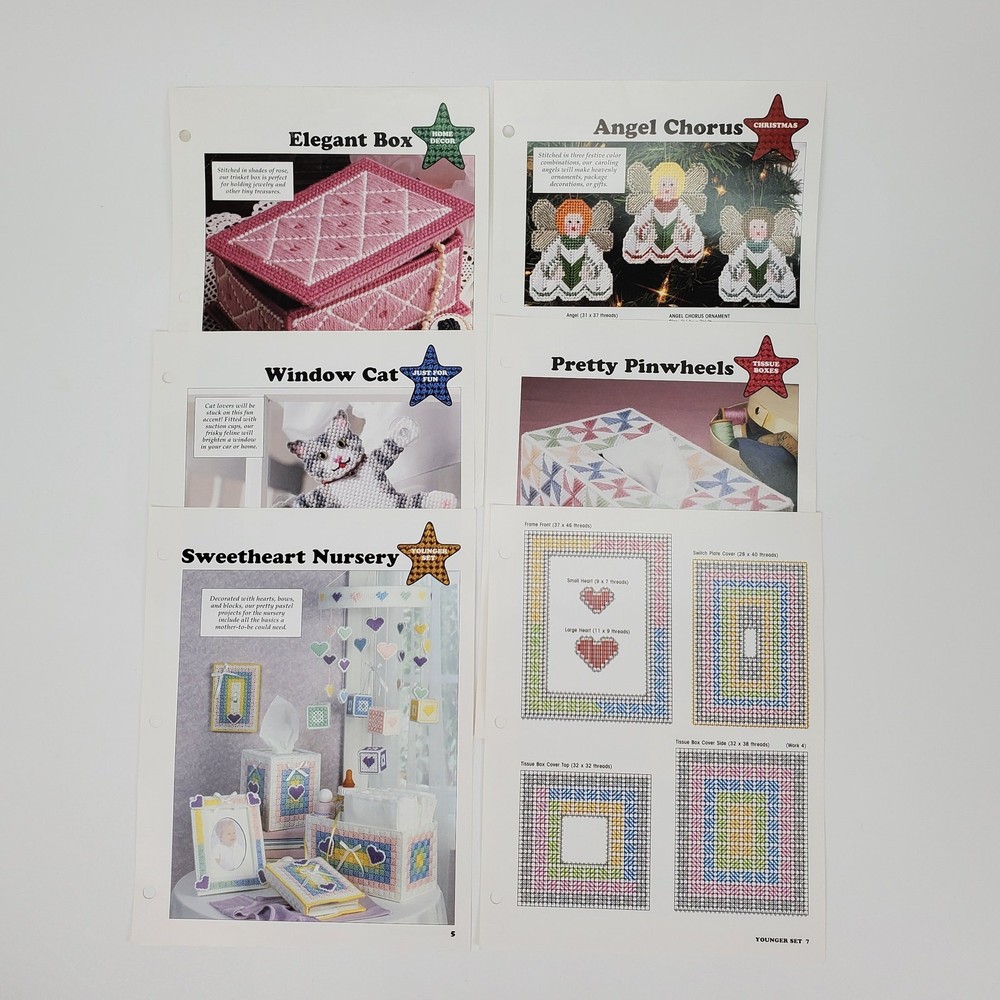 Plastic Canvas All Stars 1995 Leisure Arts 6 Patterns from Patternpak 3