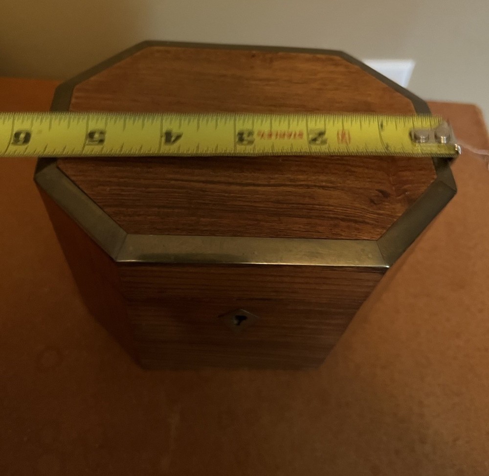 Vintage Foreside 3pc Solid Wood Locking Keepsake Boxes Brass Trim Nesting w/ Key