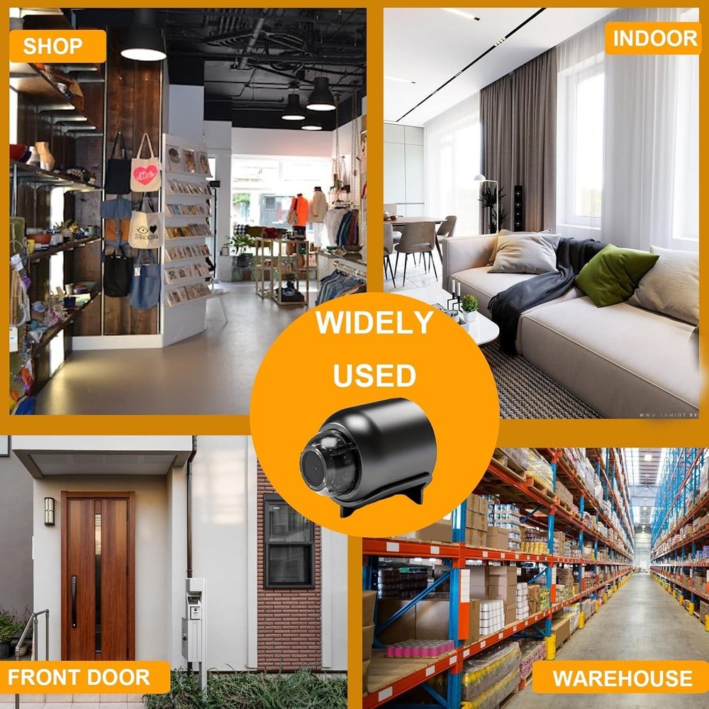 Smart Home Mini Camera - 160° Wide View, Night Vision, and Bluetooth Connection