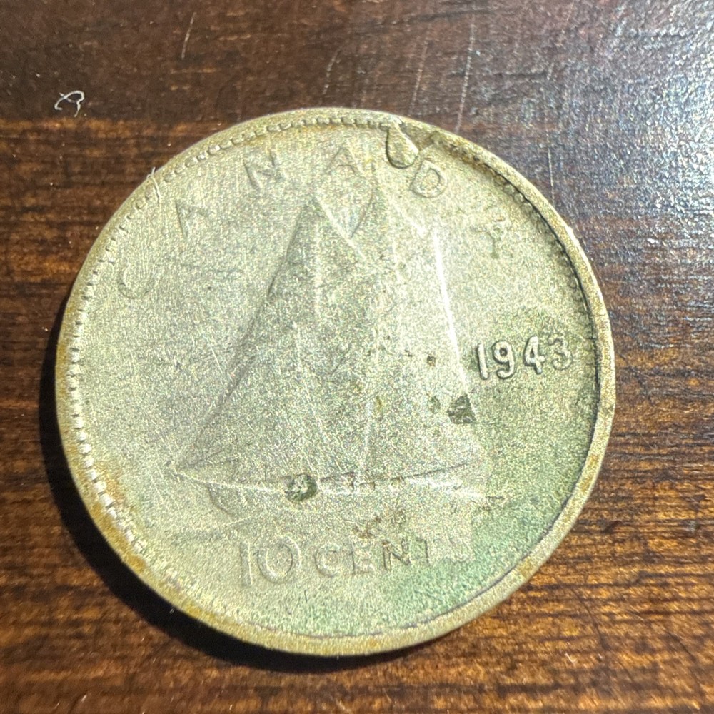 1943 canadian dime - 80% silver