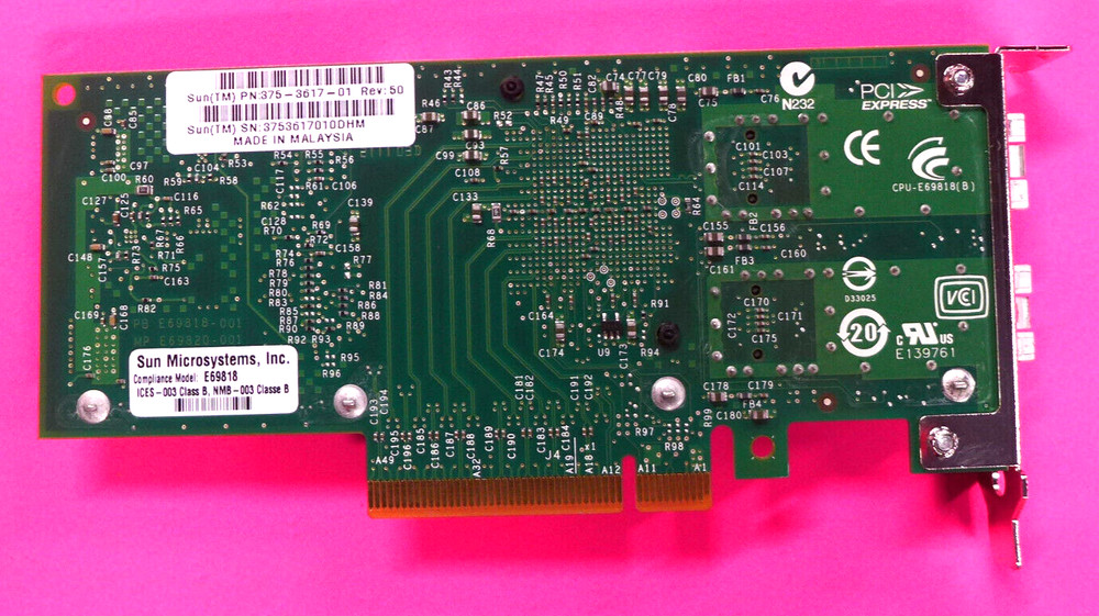 Genuine Sun Microststems E69818 10Gpbs Dual Port Network Adapter E70856-007