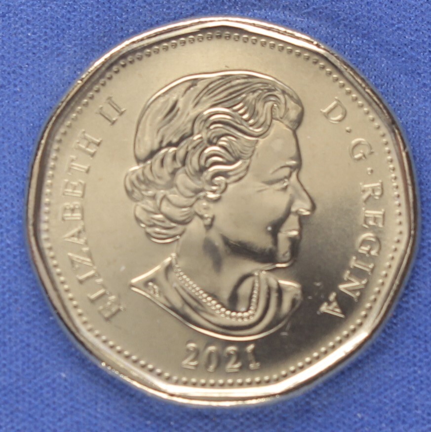 Canada 2021 Loonie ( 1 $ ) from a Mint Roll - First Day Strike - Classic Reverse