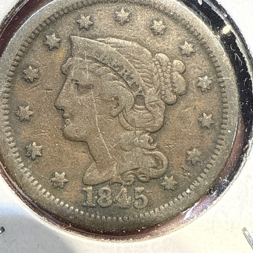 1845 Braided Hair Large Cent