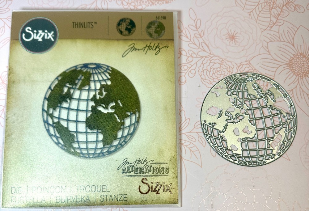 Tim Holtz Sizzix Alteration MINI GLOBE Metal Die Thinlits #661598 Travel World