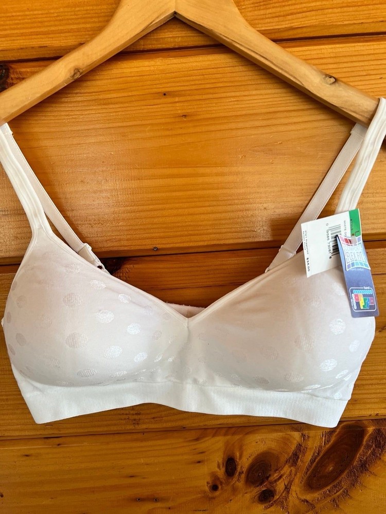 NWT Comfort Flex Fit Polka Dot White Bra L