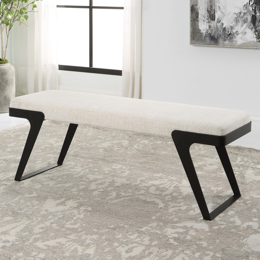 Uttermost 23758 Hover 53"W Bench - White