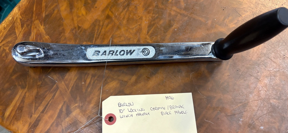 BARLOW 10" LOCKING CHROME/BRONZE WINCH HANDLE W/ BLACK HANDLE