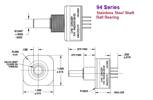 Electroswitch Oak-Grisby Inc. Rotary valve encoder - 94Q100-40-00 New