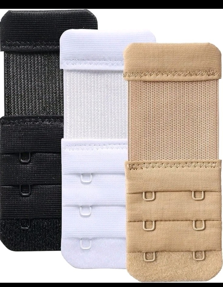 Women's Bra Extender 3 Hook Extension Strap Soft & Comfortable 3pcs