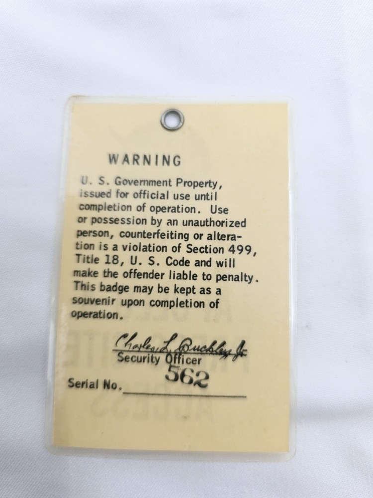 NASA Apollo 4 Press Pass Badge