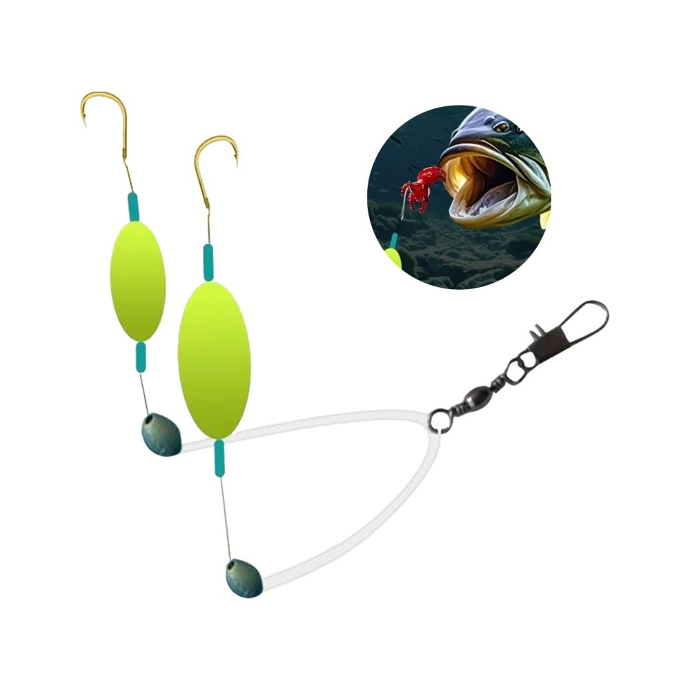 Fishing Double Hook Double Reverse Hook Set Reverse Bottom Line Free Floating