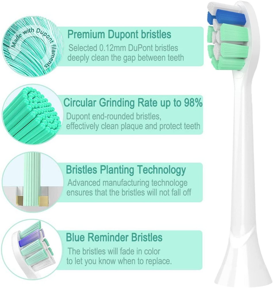 8PCS Replacement Toothbrush Heads Compatible with toothbrush