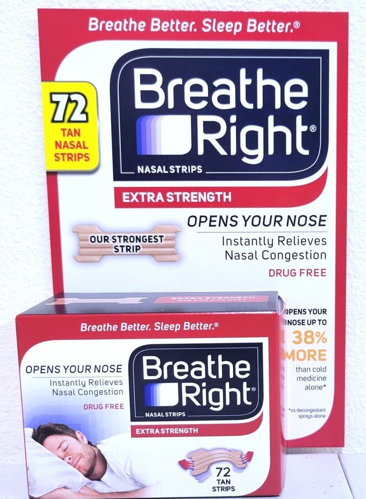 Breathe Right Extra Strength Tan Nasal Strips - 72 Count