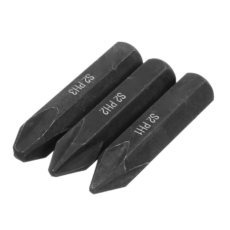 3 Pieces Replaceable Screw Impact Bit Strong Bit PH1 / PH2 / PH3