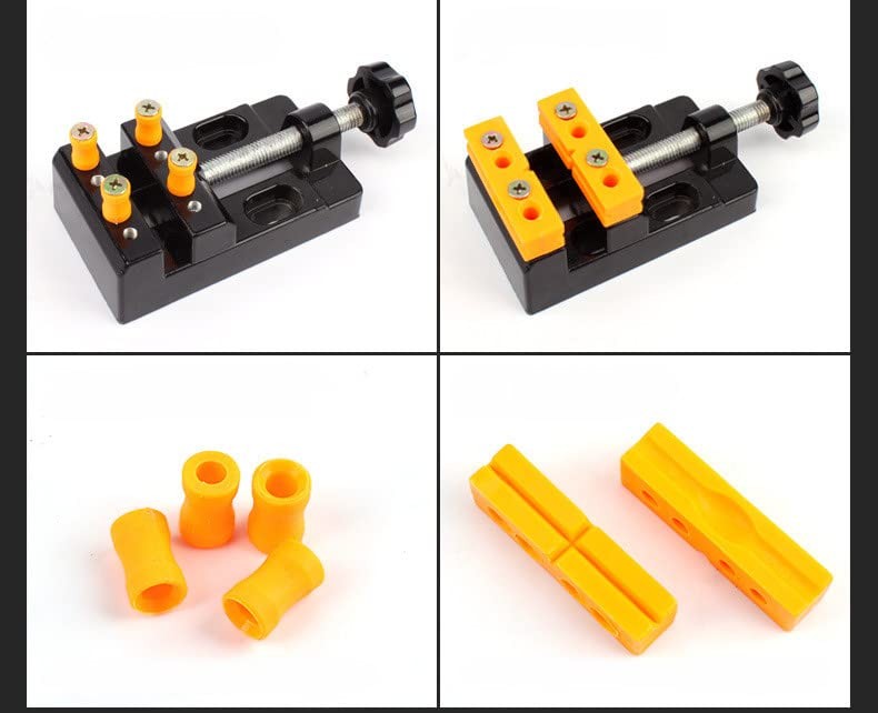 Mini Bench Clamp Flat Table Vice Adjustable Drill Press for DIY Black