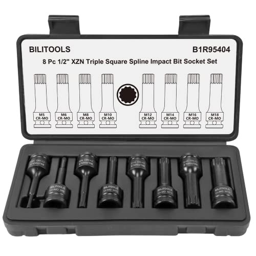 8-Piece Impact XZN Triple Square Xzn Triple Square Spline Bit Socket Set
