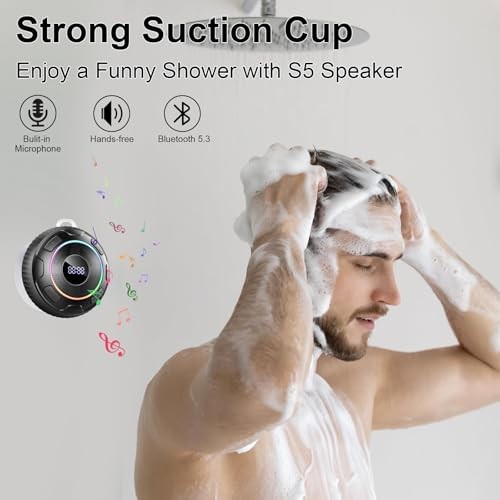 Bluetooth Shower Speaker, Bluetooth Speaker 5.3, 6D Sound, Portable Speaker