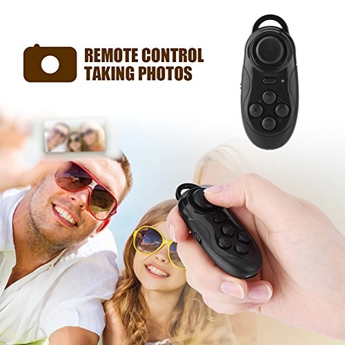 Mini VR Remote Controller - Bluetooth Gamepad with Selfie Timer, Joystick for