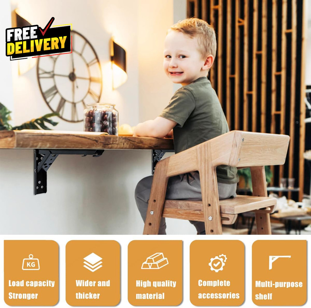 Wall Table Fold down Hinge 90 Degree Self-Locking Folding Hinge Save Space Drop