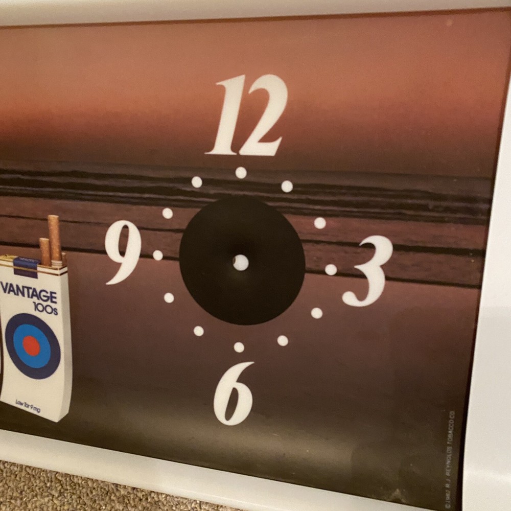 ~NEEDS WORK~ Vantage Cigarettes Light-up Sign/Clock - Reynolds Tobacco - 49 1/2"
