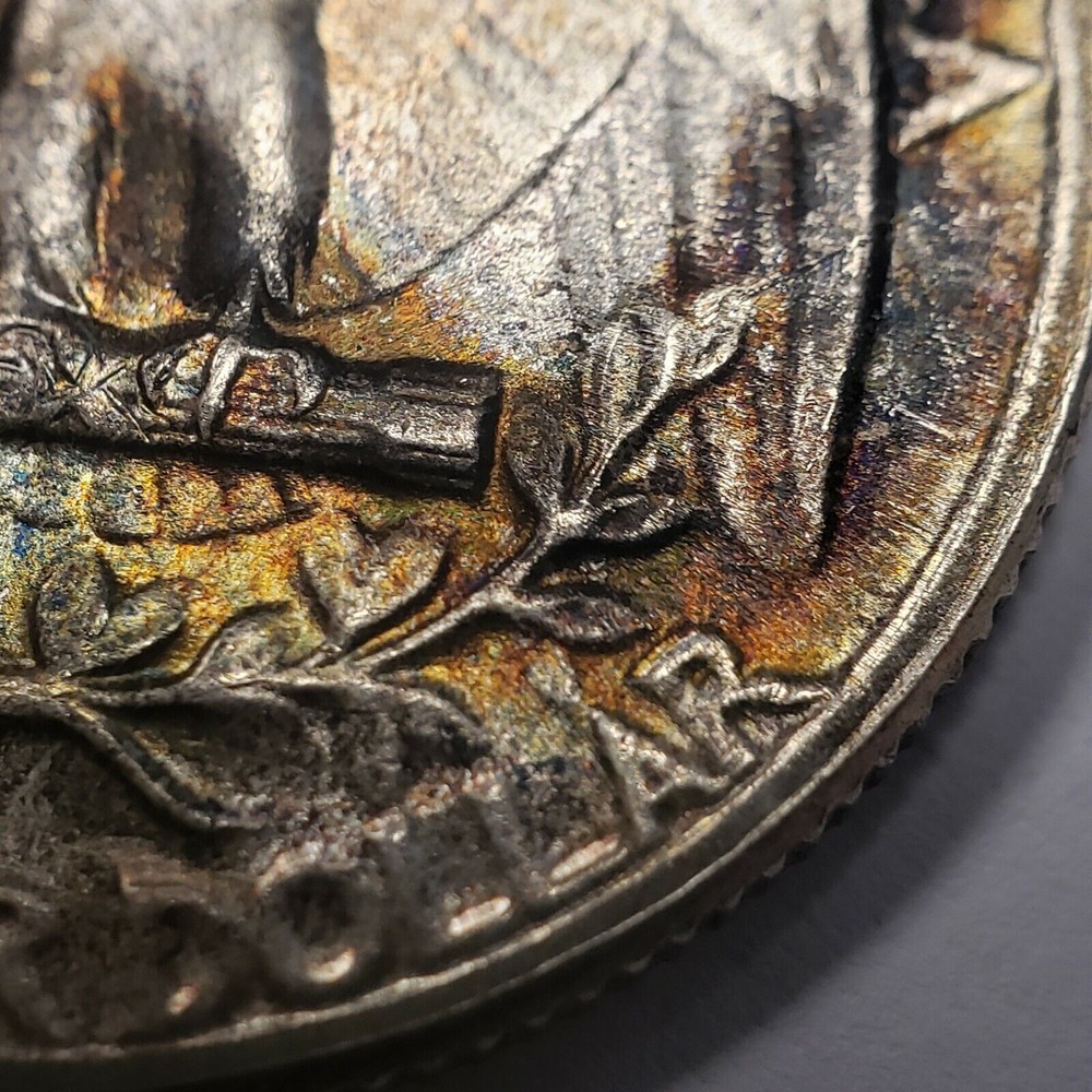 1954 25c Washington Quarter - UNC - Luster - Rainbow Pattern Toning - Y4128