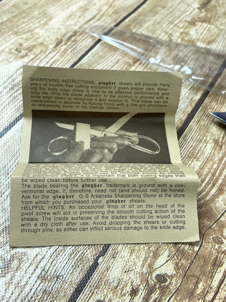 Gingher knife edge applique shears scissors 6" Germany