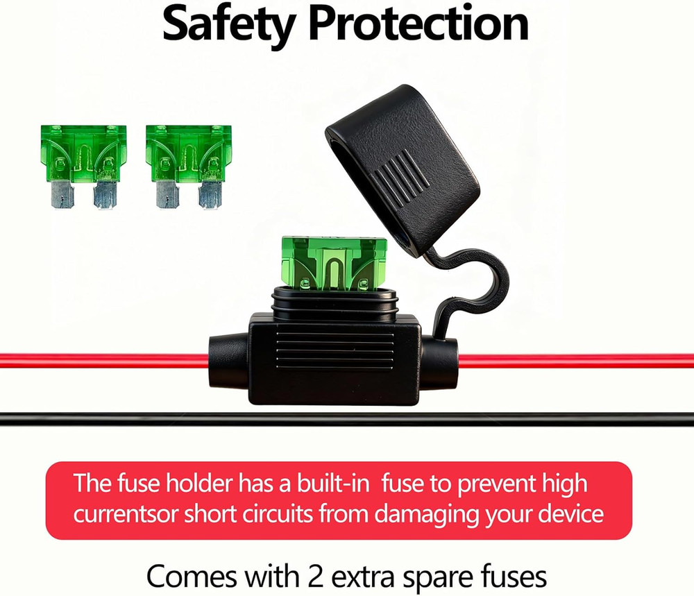 SSGP Heavy Duty 12AWG 12V Fixed Thread Cigarette Lighter Socket Replacement & Ex