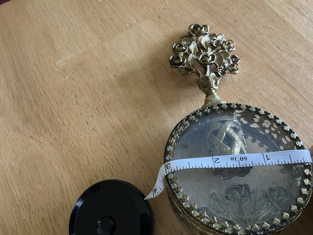 Vintage Rose Filigree Perfume Bottle