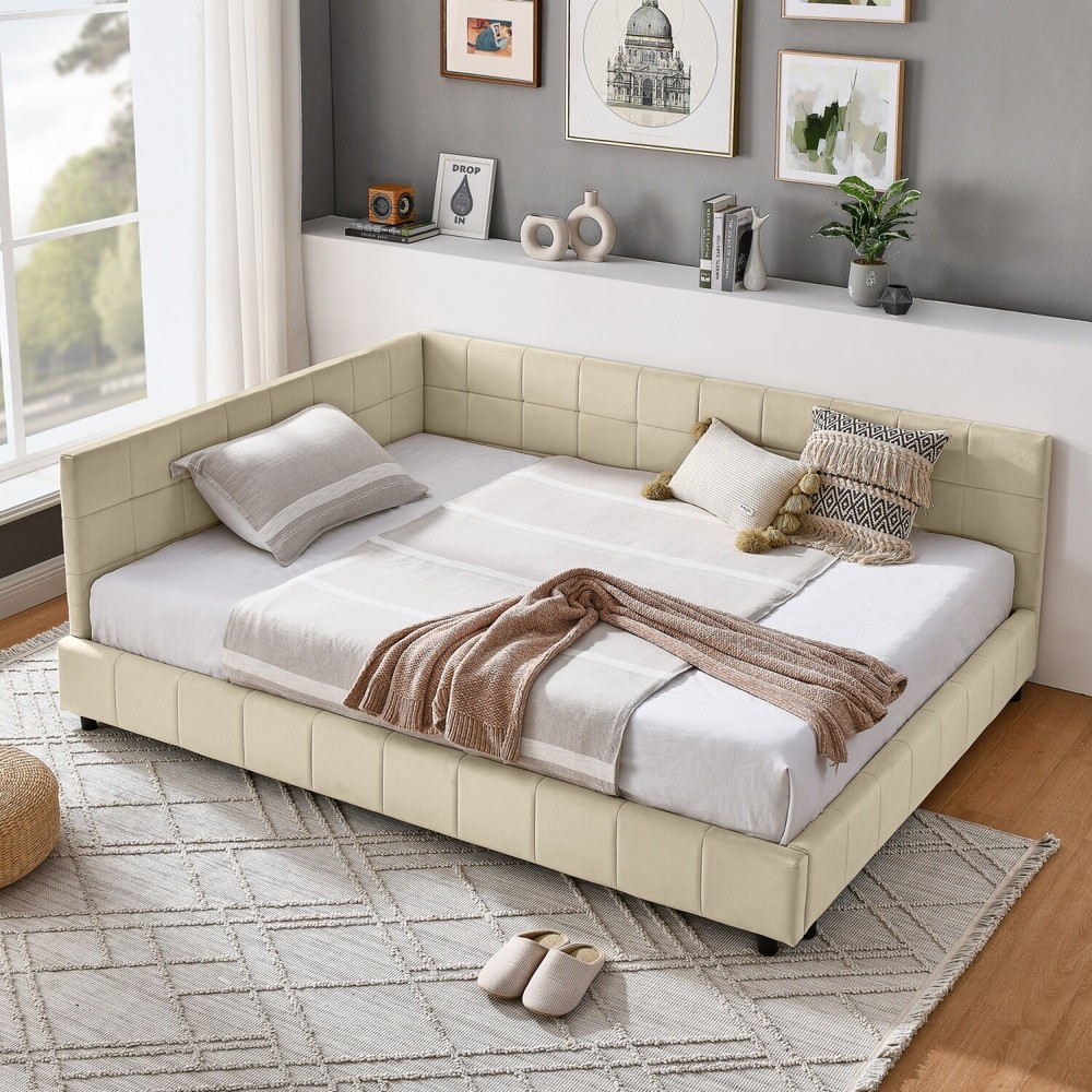 Full Size Daybed Upholstered Bed Frame Sofa Bed for Bedroom Multiple Colors US