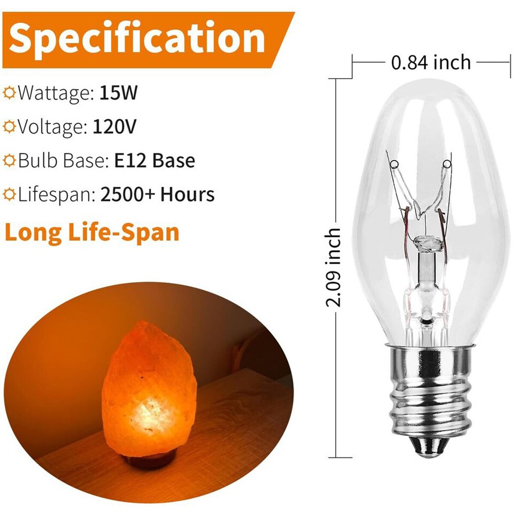 3 Pack Light Bulbs 15W 120 Volt for SCENTSY Plug-In Warmer Wax Diffuser