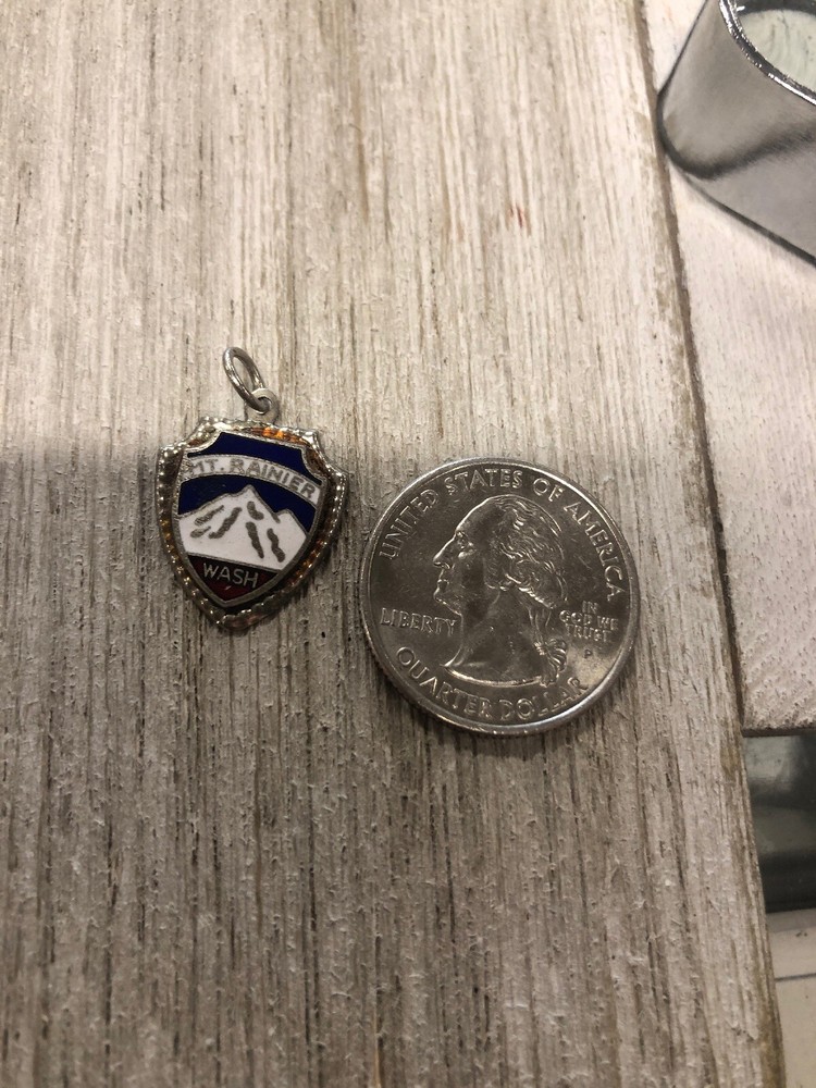 Mt. Rainier Washington Shield Shaped Pendant