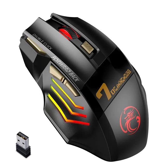 Rechargeable Wireless Gaming Mouse Gamer Ergonomic Backlight RGB Silent Mouse