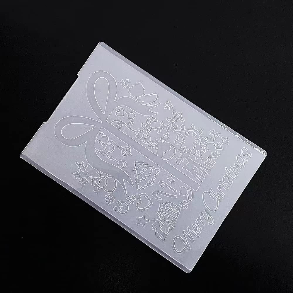 Merry Christmas Tree Background Plastic Embossing Folders for Card Making Scrapb