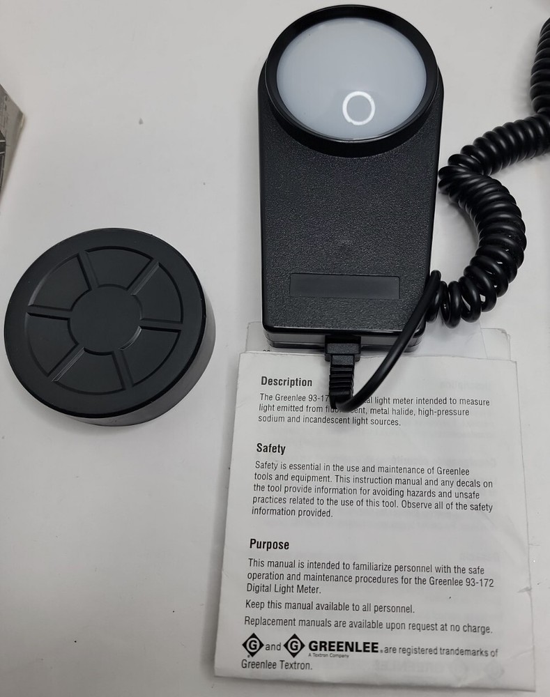 Greenlee DIgital Light Meter 93-172 With Case & Sensor
