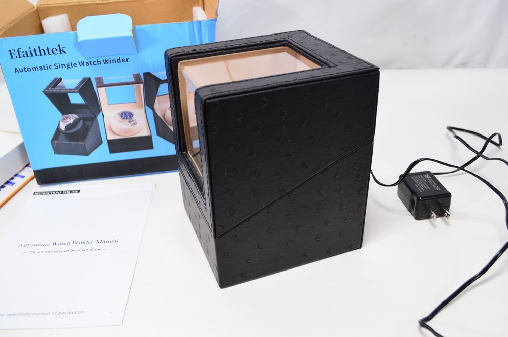 Efaithtek Black Ostrich Single Automatic Watch Winder