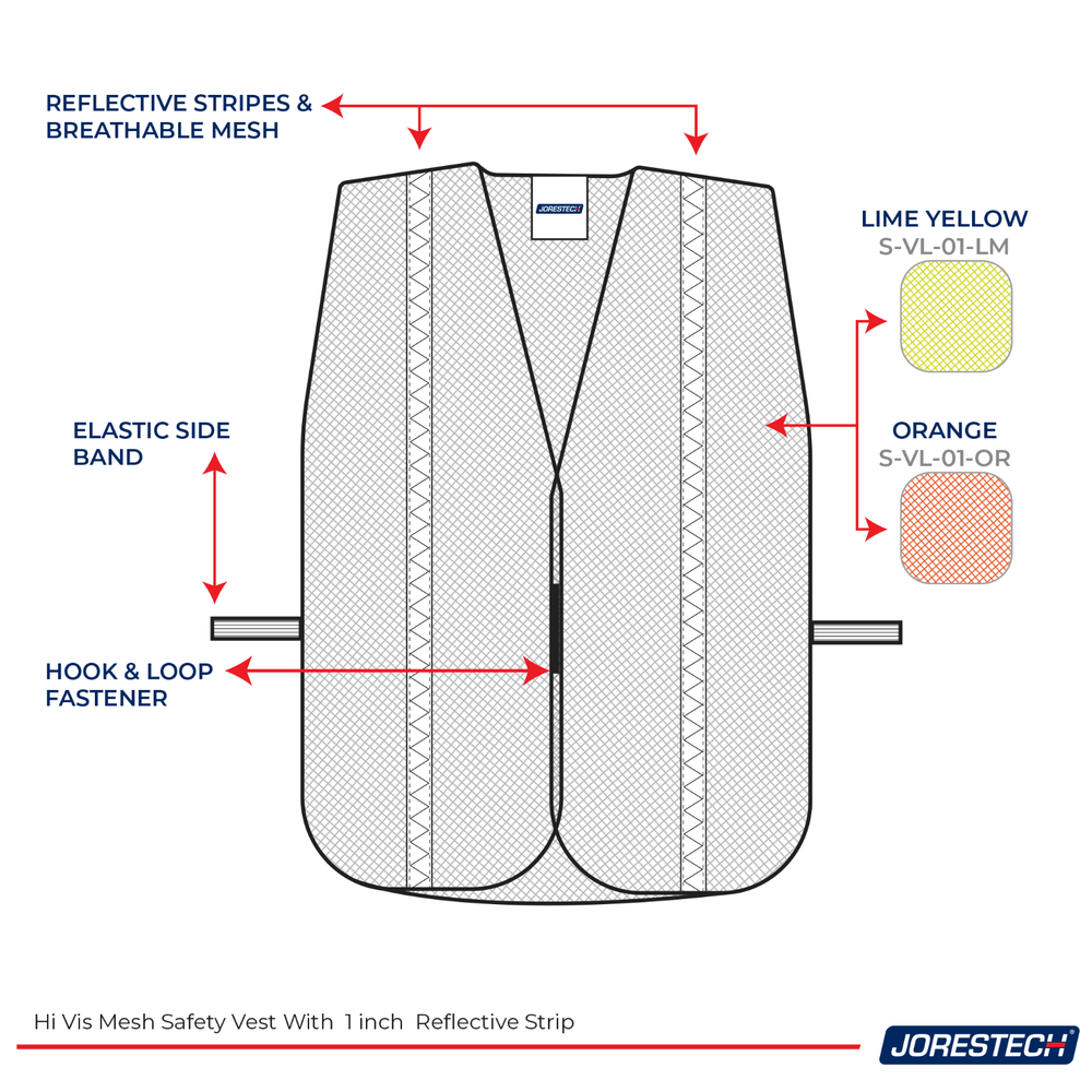 Orange Safety Vest Emergency mesh JORESTECH