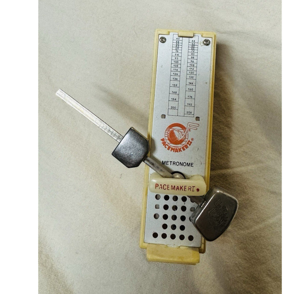 Pacemaker RT Mechanical Analog Metronome Yellow Plastic Metal