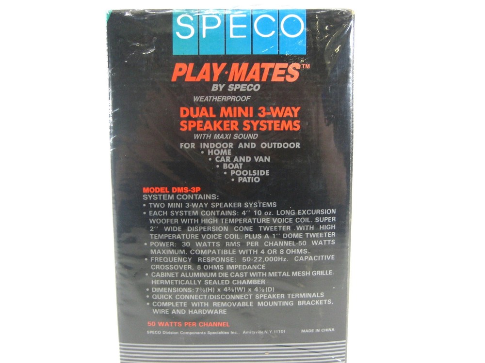 Speco Technologies DMS-3P Dual Mini 3-Way Speaker System W/Polypropylene Cone