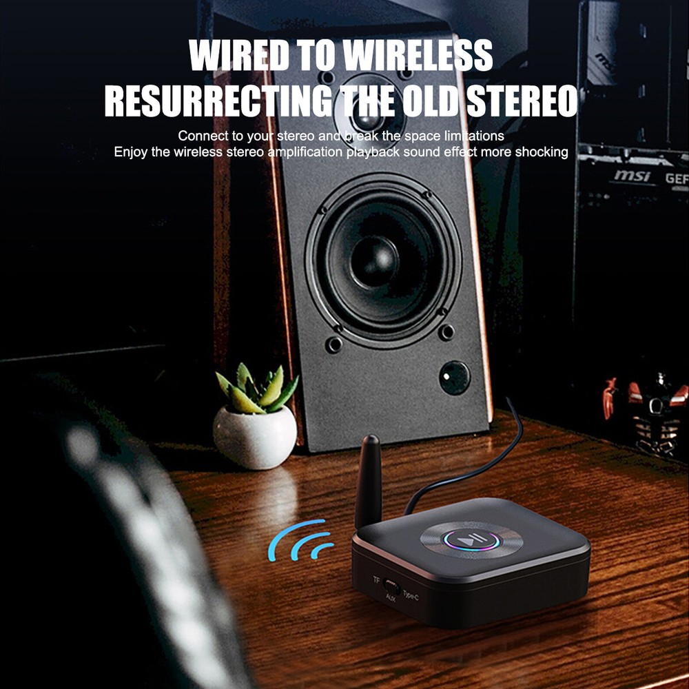 Wireless Receiver Stereo Adapter Bluetooth Range 50m Audio Adapter Car Home