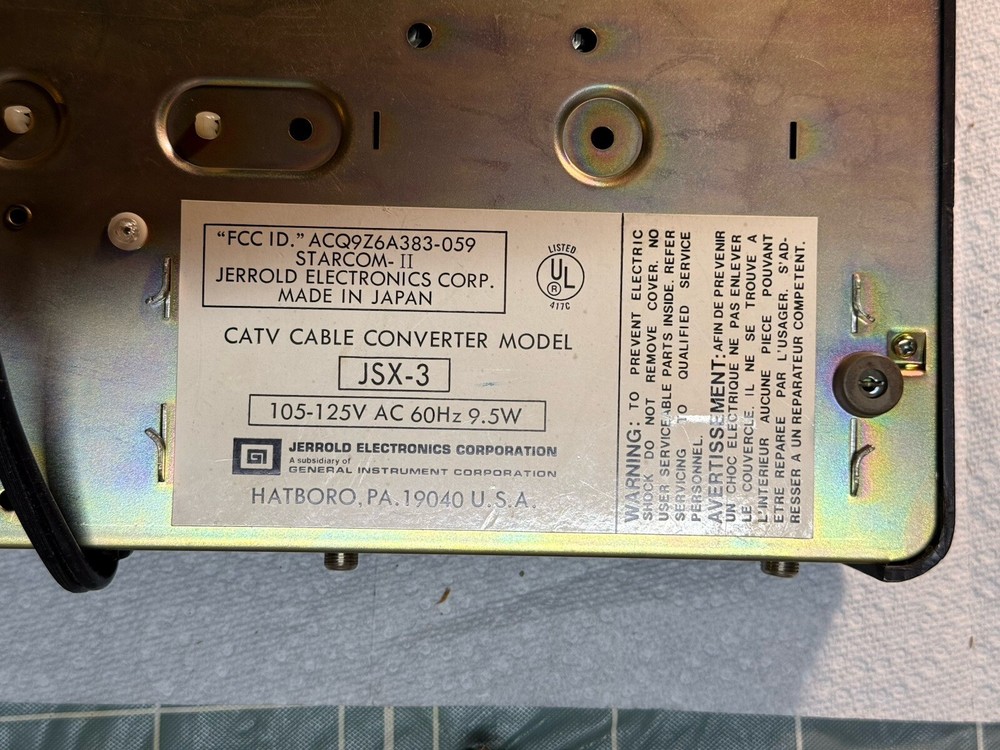 Vintage Jerrold JSX-3 Cable Box – Local Pickup Only