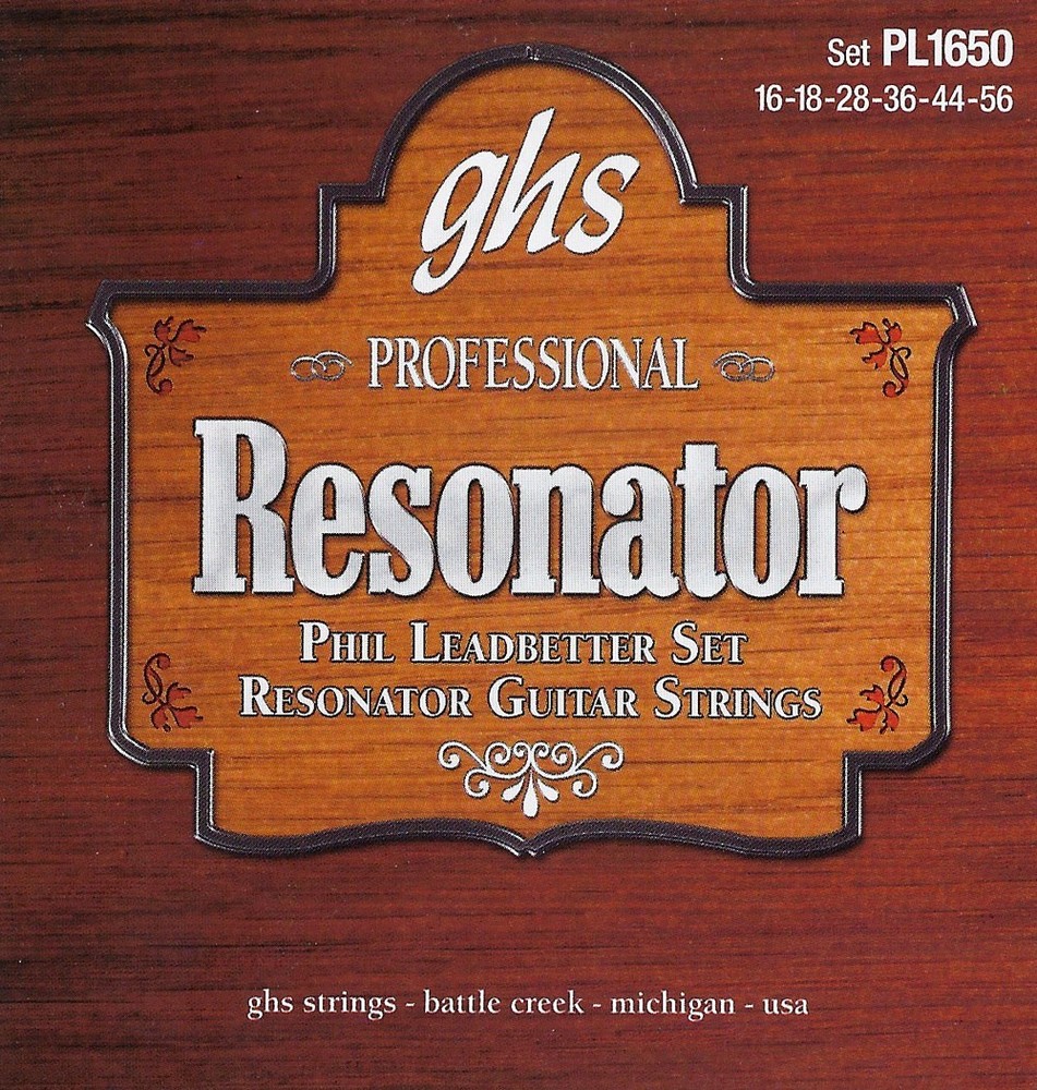 GHS PL1650 Phosphor Bronze Resonator Guitar Strings; Phil Leadbetter set 16-56