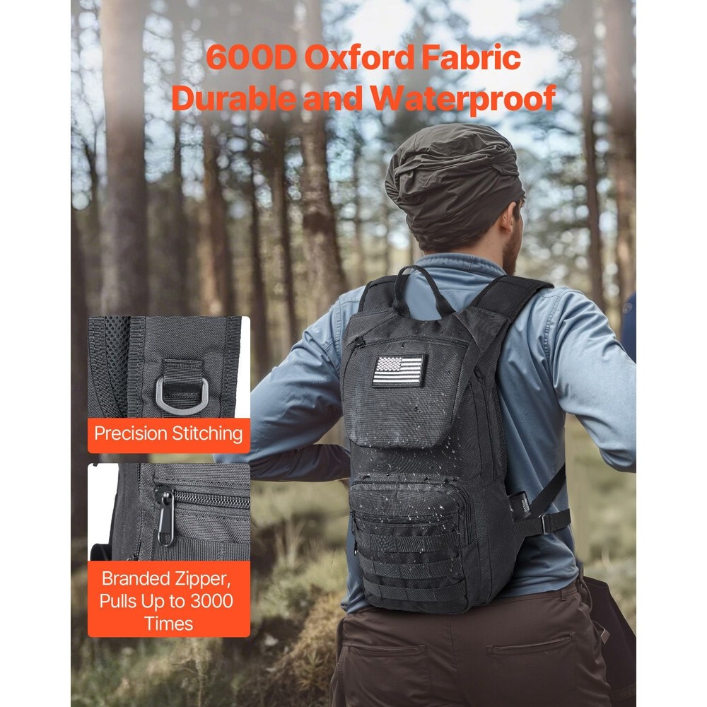 Hydration Backpack, Water Backpack with 3L TPU Water Bladder, Tactical Molle Hik