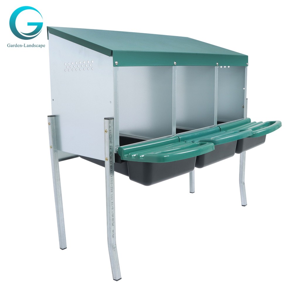 Automatic Egg Collection With Metal Legs 3 Holes Nesting Box For Chickens