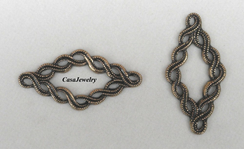 #3463 ANTIQUED GOLD CELTIC MULTI RING CONNECTOR - 2 Pc Lot