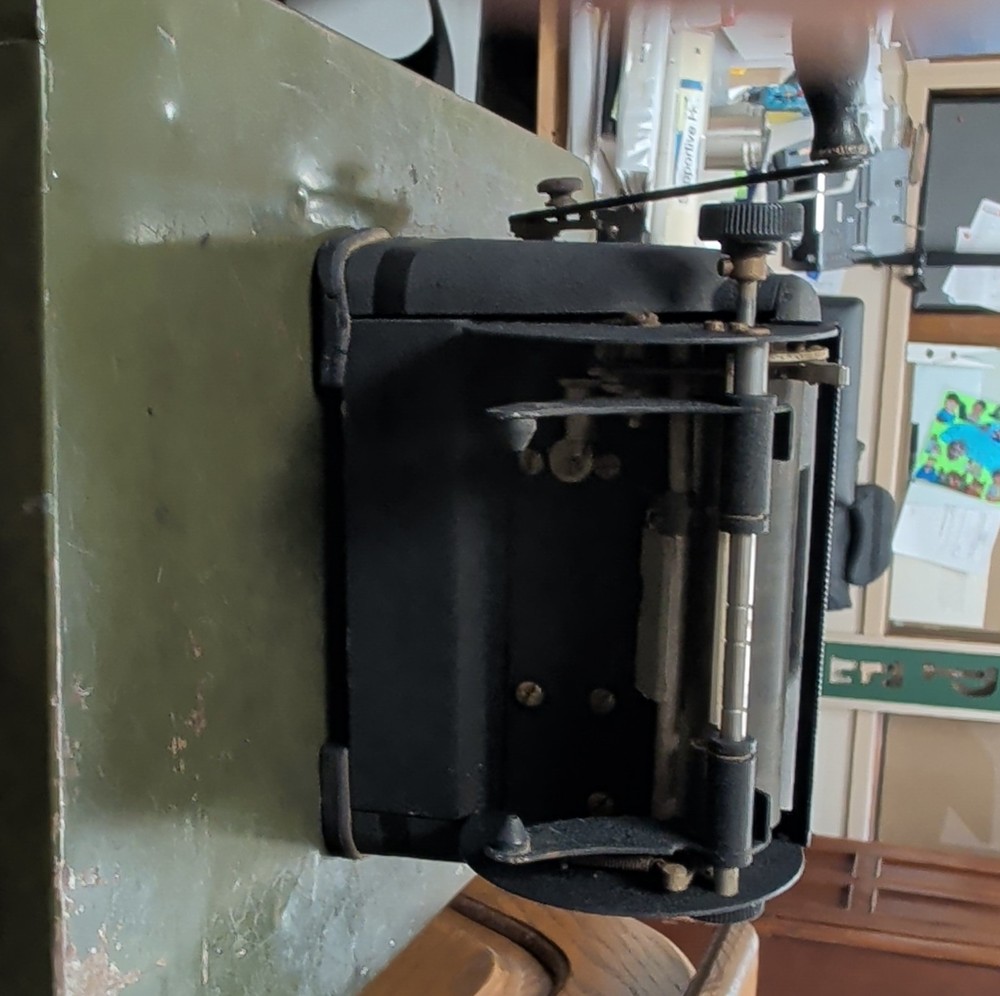 Remington Rand Black Adding Machine Calculator w/ Hand Crank