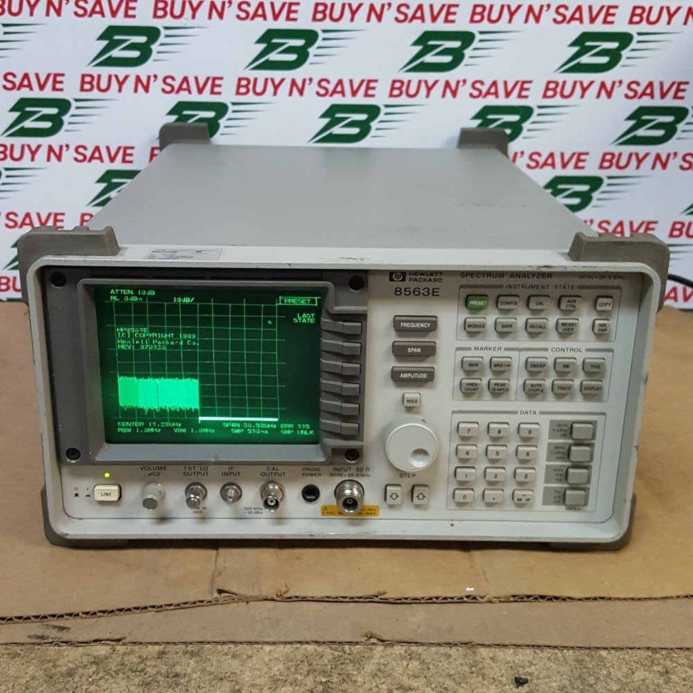 HP Hewlett Packard 8563E Spectrum Analyzer w/ Memory Module & Power Cord - USED