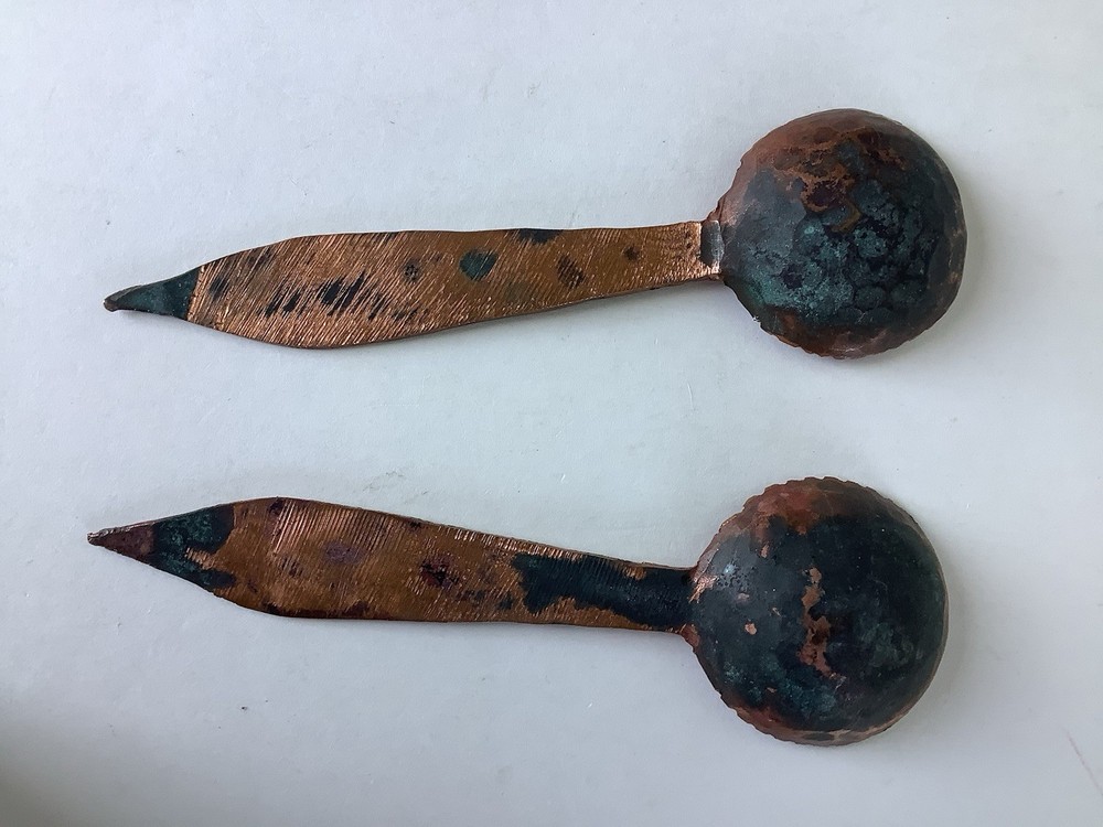Pair Of Copper Handmade Spoons