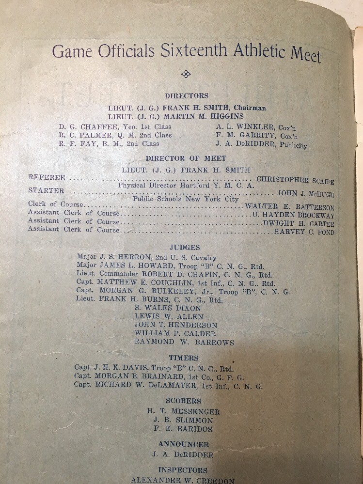 Antique 1917 Connecticut Second Division Naval Militia Athletic Meet Program
