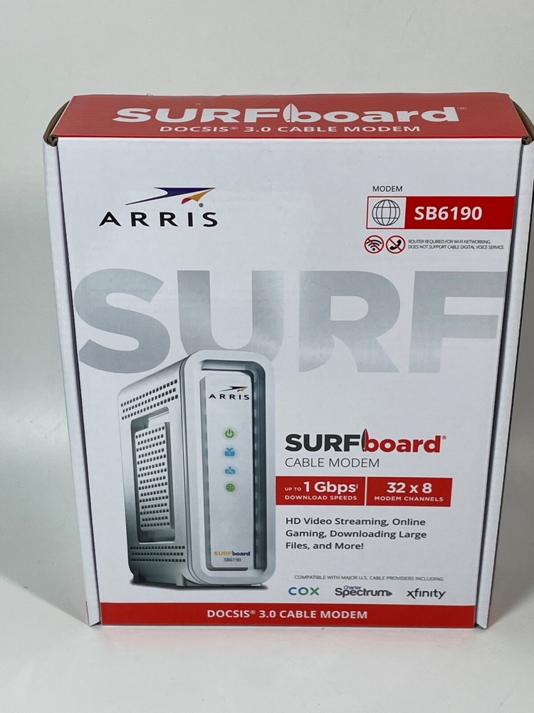 ARRIS Surfboard SB6190 - 32x8 Cable Modem - White